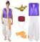 BuzzoXerex Aladdin Kostüm Herren, Aladin Kostüm Mann, Kostüm Aladdin mit Lampe und Hut, Aladin Verkleidung für Karneval Fasching Mottoparty Cosplay Halloween(M)