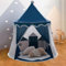 Spielzelt für Kleinkinder, Prinzessin Prinz Schlosszelt für Indoor, Kinderzelt für Spiel und Spaß im Kinderzimmer, Kinder Zelte für Zimmer, mit Tragetasche, Geschenk für Kinder (Marineblaue Stern)
