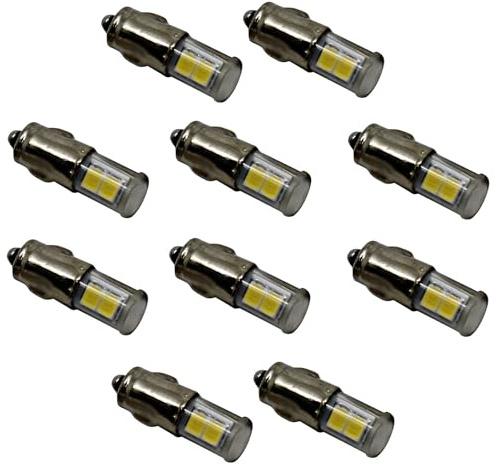 2-10 Stück BA7S LED 12V 24V AC DC kaltweiß warmweiß Tachobeleuchtung Instrumenten Cockpit Hobby (kaltweiß, 10 Stück)