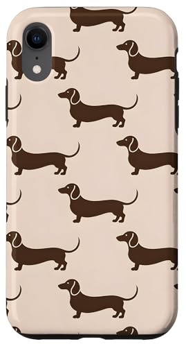 Dackel-Silhouetten-Muster, minimalistischer Stil Hülle für iPhone XR