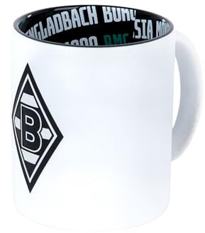 Borussia Mönchengladbach Tasse „BMG seit 1900“ | Offizieller Fanartikel Fohlenshop | Kaffeetasse 0,3l weiß Keramik | Vereinslogo & Schriftzug im Inneren
