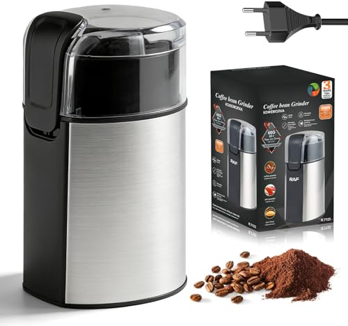 Elektrische Kaffeemühle Und Gewürzmühle, Gewürz Und Kaffee Mühle, Abnehmbare Kammer Elektrische Propellermühlen Mit 304 Edelstahlklinge Für Kaffeebohnen, Kräuter, Gewürze, Nüsse, Getreide
