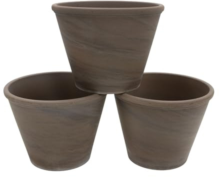 B2S BACK2SEASON Tontöpfe mit Loch braun Blumentopf aus Ton Terrakotta Pflanztopf Anzucht Made in Germany D=16 cm 3er Set
