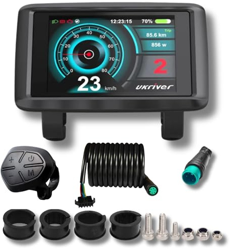 UKC1+ Écran couleur TFT pour vélo électrique, protocole OMD, chargement USB, vitesse et batterie, écran de vélo électrique étanche pour contrôleurs 24 V – 72 V
