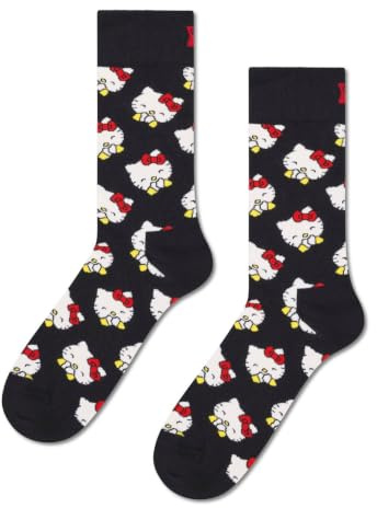Happy Socks Hello Kitty Laughing Baumwolle Socken Damen Herren Schwarz 41-46