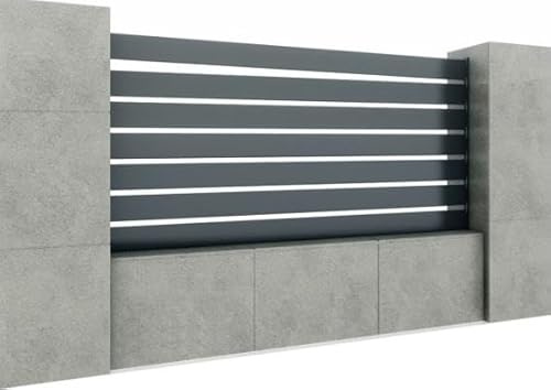 Aluminium Zaunfeld 150x200cm anthrazit RAL 7016 Lamellenzaun Sichtschutz