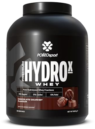 Polleo Premium HydroX Whey - Hydrolysiertes Whey Protein Pulver - 26 g Protein pro Portion - 0 g Zucker, Fett & Kohlenhydrate - 5 g BCAA & 4 g Glutamin (1800 g, Chocolate Gourmet)