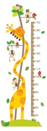LALADEFIEE Wandtattoo Messlatte für Kinderzimmer mit Tiermotiven Abziehbarer Pvc Growth Chart Sticker Selbstklebendes Höhenmessgerät für Kindergarten Schlafzimmer Wohnliche Wanddekoration