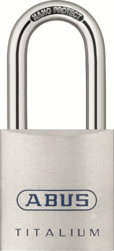 ABUS 80TI/40 Titalium-Aluminium-Legierung Vorhängeschloss mit unterschiedlichem Schlüssel - langer Nano-Schutz Stahlbügel (3,8 cm)
