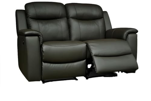 Vente-unique Relaxsofa Leder 2-Sitzer - Schwarz - Evasion