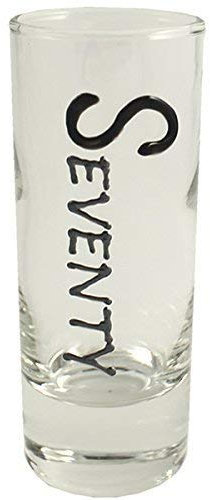 Dreamair 70th Birthday (Seventy) Tall Shot Glass (Black/Silver)