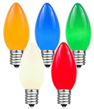 Novelty Lights 25 Pack C9 Ceramic Outdoor Christmas Replacement Bulbs