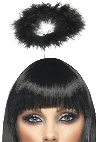 NET TOYS Engel Haarreif Heiligenschein Schwarz Kopfschmuck Engelschmuck Engels Accessoire Kostüm Zubehör Halloween