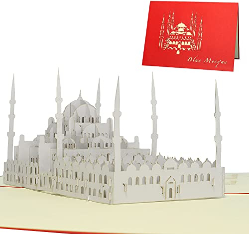 LIN17173, POP UP Karte Türkei, Architektur Sultan-Ahmed-Moschee, Sultanahmet Camii, blaue Moschee, Urlaubgutschein, Istanbul, Türkei, N183