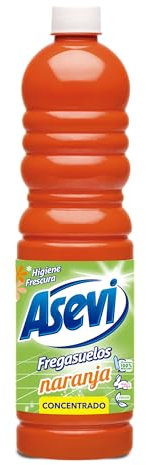 Asevi Floor Mops Scented Orange - Floor Mop Concentrated Citrus Aroma - Cleaning, Shine and Hygiene - Floor Cleaner pH Neutral All Types of Floors, Even Delicate Surfaces - Pack 900 ml