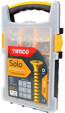 HARDWARE FOR YOU LTD GENERAL PURPOSE WOOD SCREWS IN A HANDY PACK OF ASSORTED SIZES 1,200 PCS IN CARRYING CASE ASSORTED SIZES IN SEPARATE COMPARTMENTS
