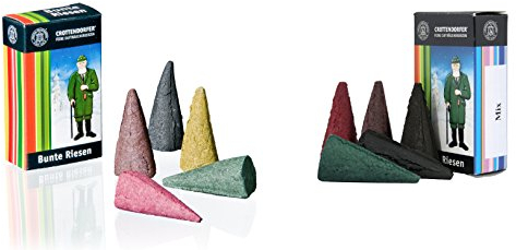 Original Crottendorfer Räucherkerzen - Riesen 5 Stück - Größe XL - 2er Set aus Bunte Mischung und Mix - Made in Germany