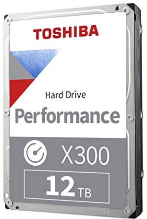 Toshiba X300 12TB Performance & Gaming 3.5-Inch Internal Hard Drive - CMR SATA 6 GB/s 7200 RPM 256 MB Cache - HDWR21CXZSTA