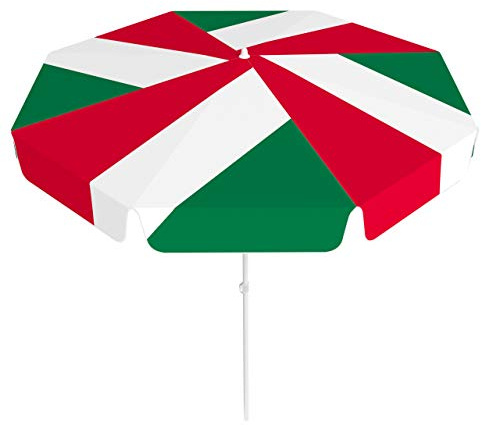 Vispronet® Sonnenschirm, rund, Volant ∅ 180 cm Italien ✓ 2-teiliger Schirmstock ✓ 4-teilig Bedruckt ✓ Durchdruck des Motivs ✓ kippbar