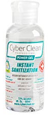 CYBER CLEAN Professional Power Gel Hand Sanitizer 60ml - Desinfektionsgel für Hände, 73% Ethanol, wirksam und sanft mit Aloe Vera Öl, Desinfektionsmittel eliminiert 99,99% Bakterien, Hefen und Viren