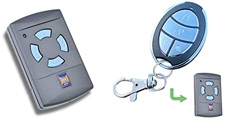 Hörmann Handsender HSM 4, Frequenz 868,30 MHz, Sender für Garagentore mit 4 Tasten, Batterietyp: 12 V, 23A & hd-line Alternative zum Original Hörmann Handsender Frequenz 868 MHz HSM4 / 2