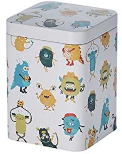 Cha Cult NEU teemando® Dose Happy Monsters, 100 g eckig, Stülpdeckel, matt 10 x 7,3 x 7,3 cm