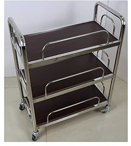 SGSG Barwagen 2-stöckiger Weintisch, Küchen- und Barwagen, Rollbarer Servierwagen, Geeignet für Kitchen Kicthen Bar Servierwagen (Rot)