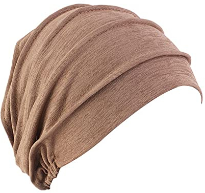 Uposao Chemo Kopftuch für Frauen, Baumwolle Bandana Turban Muslim Bandana Kopftücher Headwrap Hijab Bonnet Kopfbedeckung Schlafmütze Muslimisches Chemotherapie-Kappe Kopftuch,Kaffee