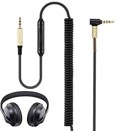 V-MOTA QC25 Kabel, kompatibel mit Bose 700 Quietcomfort 35 II/35/25 On-Ear 2/OE2i Soundtrue/Soundlink, Inline-Mikrofonsteuerung, Kopfhörerkabel, funktioniert auf iOS/Android, 2,4 m