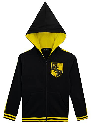 Harry Potter Pointue Hufflepuff Sweat à Capuche avec Capuche Pointue Noir 10-11 Ans