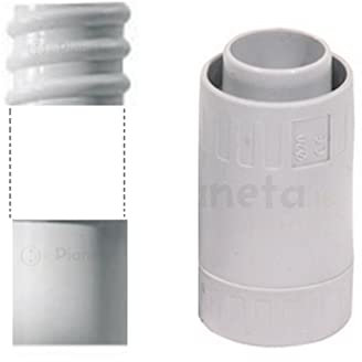 6PZ RACCORDO TUBO GUAINA IP65 per Tubo rigido Ø 32 mm grigio in PVC passacavi a parete per cavi elettrici