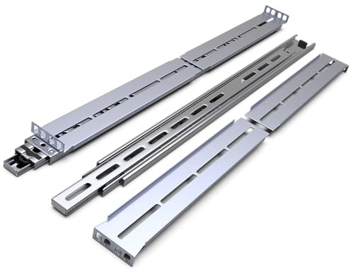 Rackmount-Gleitschienen – Kit für 1U-4U-Gehäuse (verstellbar von 66 cm bis 101,6 cm Tiefe), 2 oder 4 Schieber für Servergehäuse (kompatibel mit jedem Standard-Rack, Schrank, Computergehäuse) Tupavco