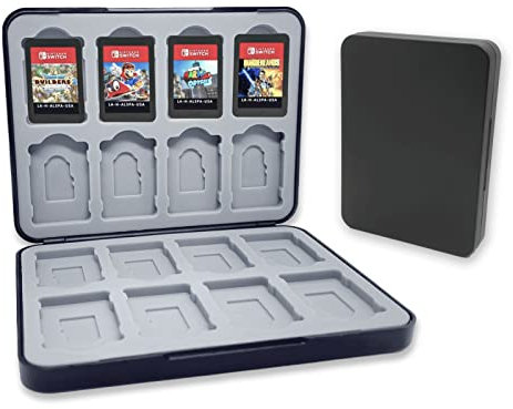 Khptop Custodia per carte da gioco per Nintendo Switch & OLED/NS/Lite Switch Game Case portatile con 16 slot per carte da gioco e 16 scomparti per scatola di immagazzinaggio giochi Switch per (bianco)