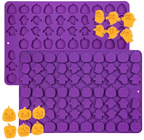 1 mini molde de silicona para Halloween, molde para fondant, diferentes formas de mini calabazas de Halloween y fantasmas para hacer manualidades, pasteles, dulces, mousse