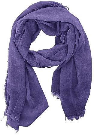 Sciarpa Donna Uomo Elegante Leggera Morbida a Stola Rettangolare in Fibra di Bambù a Tinta Unita o Fantasia Colori (Viola)