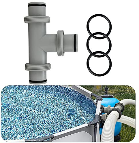 Raccordo a T per tubo da piscina da 3,8 cm a 3,8 cm, connettore per tubo della pompa del filtro, adattatore per tubo flessibile per piscine Intex parti e accessori (da 3,8 cm a 3,8 cm, 3 teste)