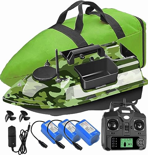 YLLLLY 12000mah 500M GPS Fishing Bait Boat 3 catapult bays, bait boats for carp fishing with gps, 16 memory points,With Handbag, Give antennas, propellers, and other small gifts,one key return.B33
