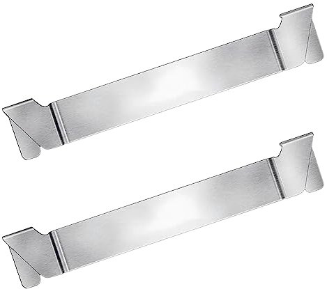 Cuoci Castagne Brace 2pack Griddle Spatula Holder Design in acciaio inossidabile Barbecue Tool Rack Accessori per per superiore piatta e altre piastre per (Silver, One Size)