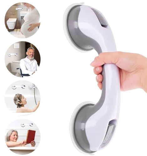 UNINGYI Poignée d'appui de douche pour personnes âgées, poignée d'appui avec ventouse, poignée de baignoire sans perçage, poignées d'aspiration pour douche, poignée d'appui portable pour femmes