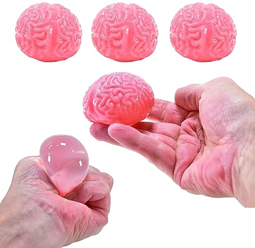 Kögler 3 x Quetschball im Gehirn Design Halloween Antistress Knautschball 5,5 cm