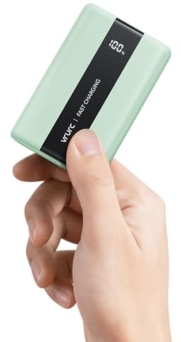 VRURC Power Bank 20000mAh, Pequeño USB C Carga Rápida Power Bank Mini Batería Externa 22.5W Batería Pero Potente Cargador Portátil Compatible con iPhone Samsung Tablet Huawei etc(Verde)