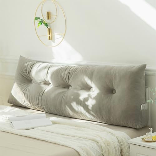 Treer Almohada Triangular Grande con Cuña Triangular para Respaldo, Lujo Almohada de Lectura de Cabecera Cojín de Apoyo Lumbar Cojín de Posicionamiento para Sofá Cama (60 * 40 * 12cm,Gris Oscuro)