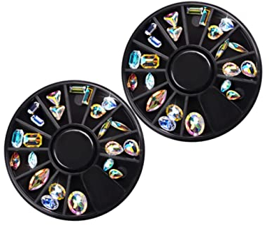 FRCOLOR 2 Pièces Décorations en cristal pour le corps vêtements strass autocollant de paillettes d'ongle autocollants d'art d'ongle décoration de noël Un verre décorer rougir perle Briller
