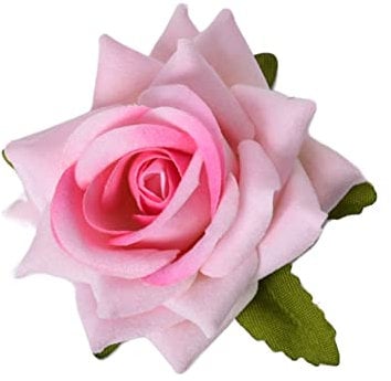 Pink Flowe Hair Clips for Women Rose Bridal Hair Accessories for Girls Rose Wedding Hair Barrette for Thick Hair Bridal Hair Pins Flowers Side Hair Barrettes for Women Brides Bridesmaid Hair Clip