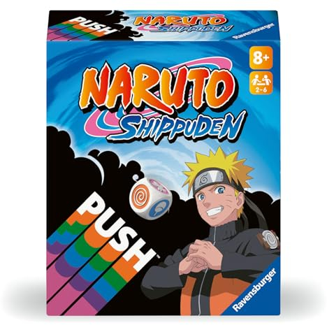 Ravensburger 22888 Naruto Shippuden Push - Unterhaltsames und risikoreiches Kartenspiel zur Animeserie Naruto Shippuden, Ablegespiel für 2-6 Spieler ab 8 Jahren