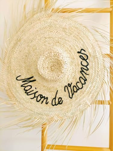 Chapeau décoration murale - Chapeau de paille décoration mural - Grand chapeau de paille Maison de vancances