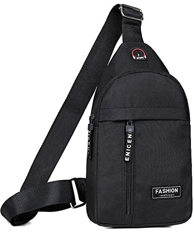Personalisierte Taschen Männer Frauen Kleine Sling Crossbody Brusttasche Mehrzweck-Sling-Geldbörse One Strap Reisesporttasche mit Kopfhörerloch O Bag Taschen Damen Rot (Black, One Size)
