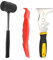 Window Glazing Tool Kit, Window Bead Removal Tool, Glazing Tools with Multi-Purpose Knife Chisel (12-in-1), Rubber Mallet and Glazing Paddle（3 Items）