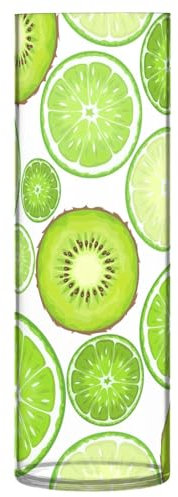 Kunststoff-Blumenvase, 30 cm, transparent, Hurricane-Vasen für Büro, Esstisch, Tafelaufsätze, Büro, Grün, Kiwi, Limette