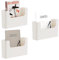 Senhoglb Hanging File Holder 3 pc No Drilling Wall Mails Organizer for Magazine Rack With Adhesive Pad Office Door Mailbox , Cream White